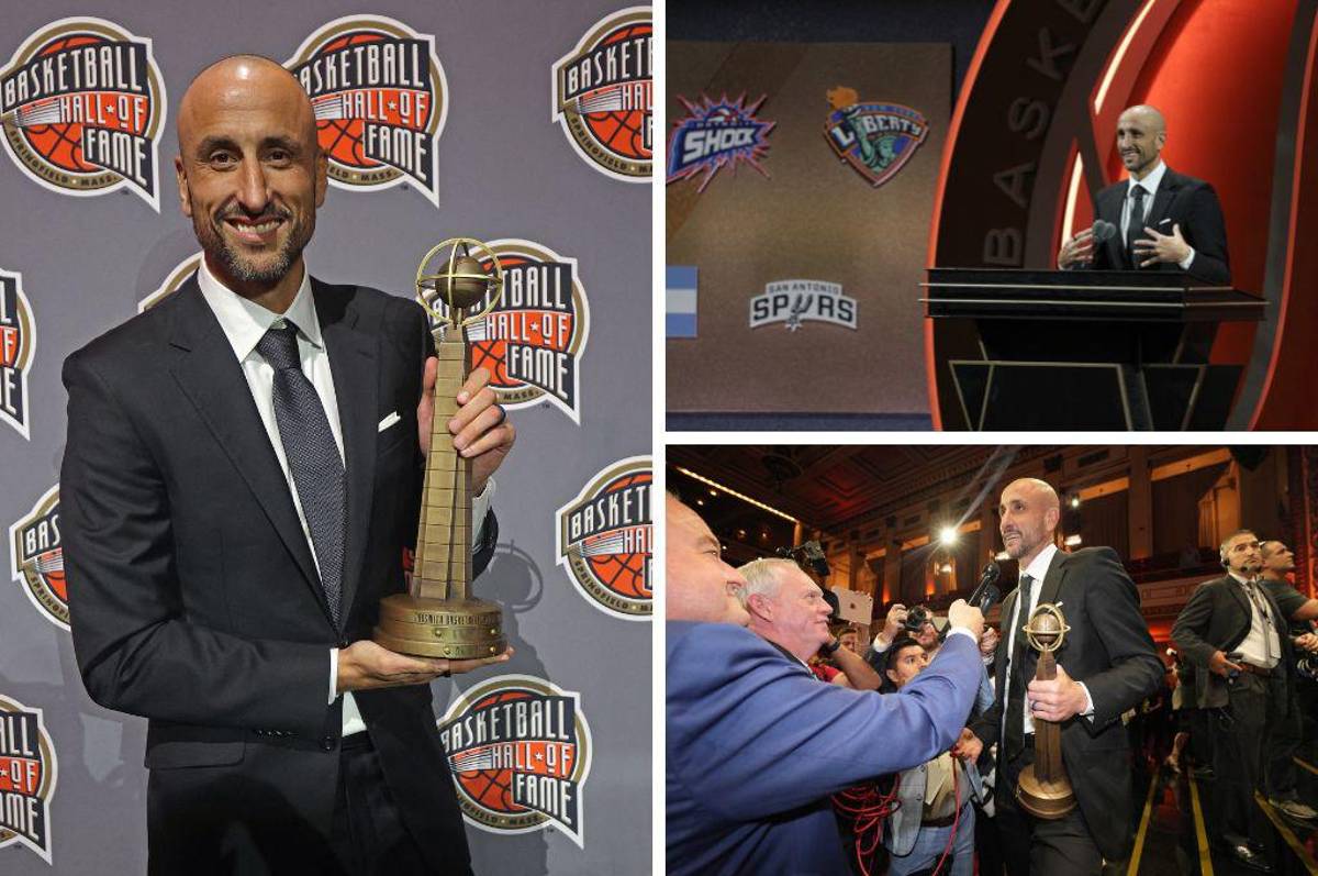 El ex basquetbolista argentino Emanuel Ginóbili ingresó oficialmente al salón de la fama de la NBA