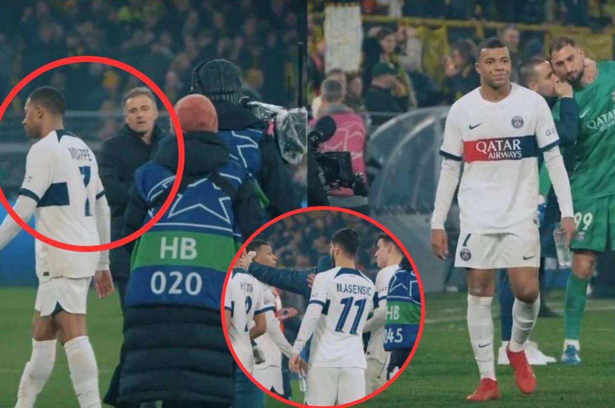 Salió a la luz: La razón por la que Mbappé se enojó con Luis Enrique y sus compañeros en el empate del PSG ante Borussia