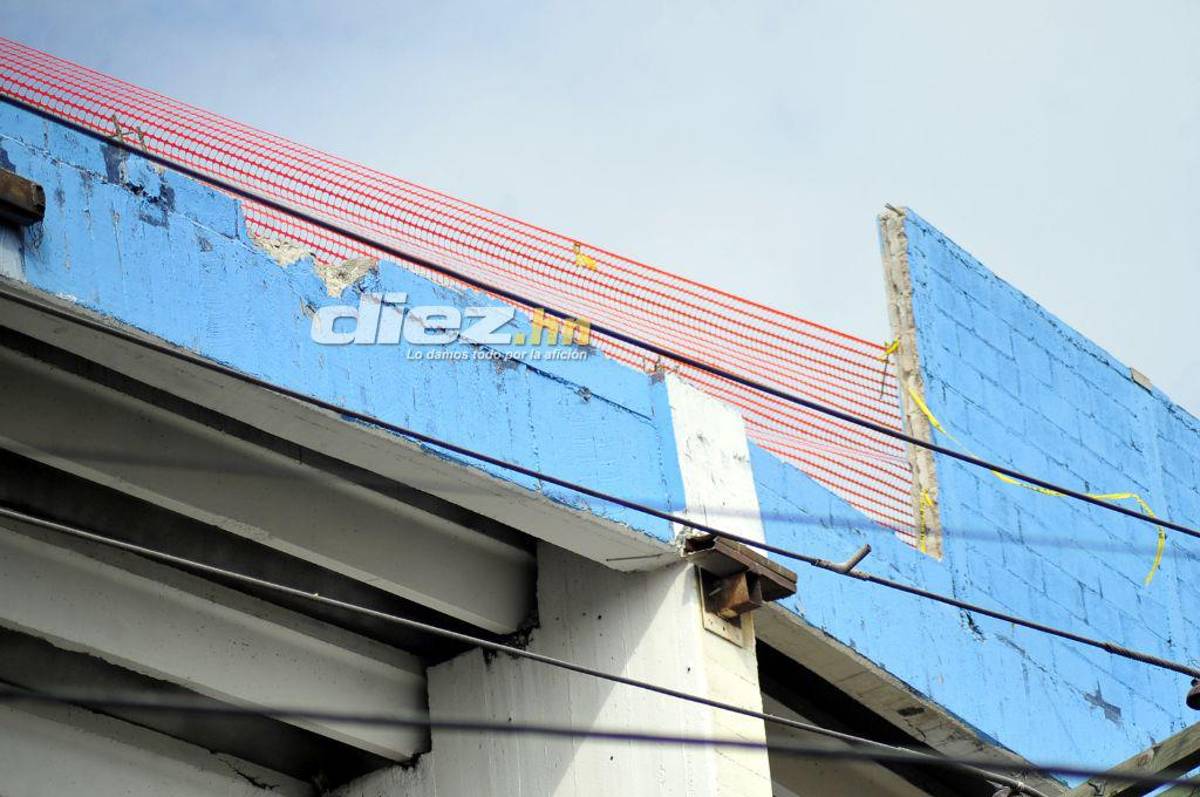 Así luce el estadio Nacional Chelato Uclés en medio de los trabajos de reconstrucción de las graderías