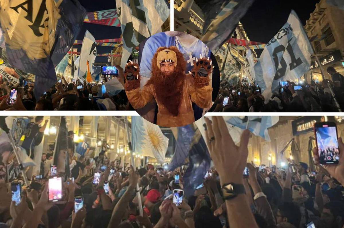 Multitudinario banderazo argentino en Qatar: los hinchas alientan a la selección previo al partido contra México