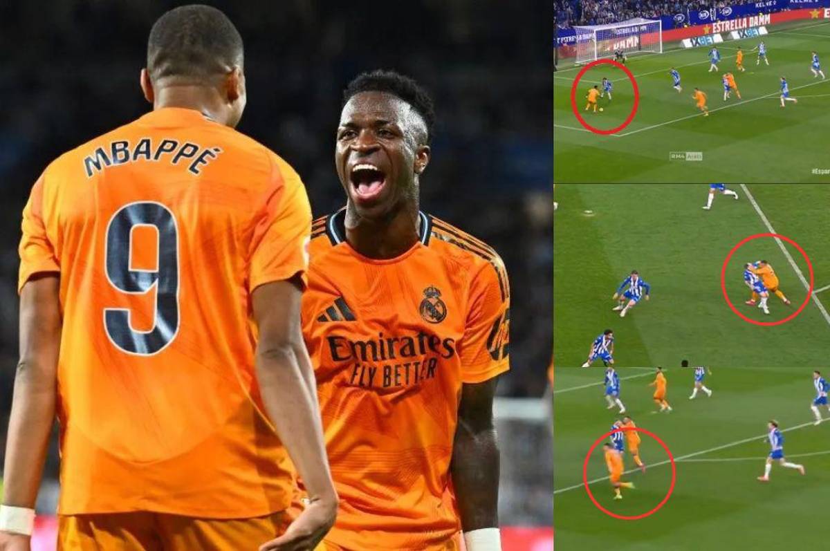 Mbappé le frustró un golazo a Vinicius: así fue la anotación que el árbitro le anuló al Real Madrid ante el Espanyol por LaLiga