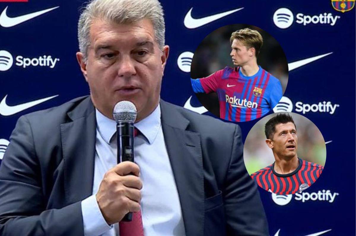 Barcelona: Laporta se pronuncia sobre la posible salida de Frenkie de Jong y del fichaje de Lewandowski