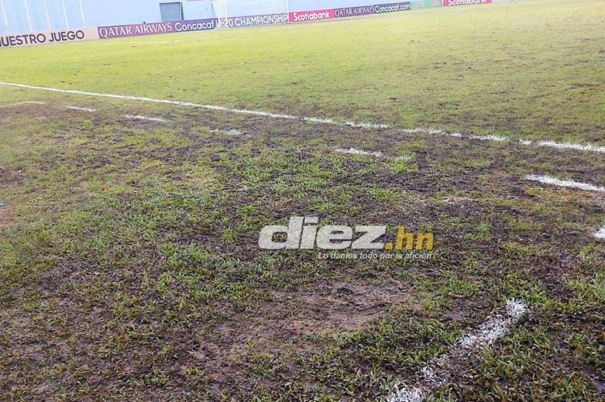 ¡Un completo potrero! Así de destrozado luce el estadio Morazán donde se está disputando el Premundial Sub-20 de Concacaf ¿Y el Nacional?