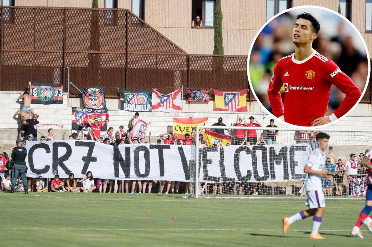 “No eres bienvenido”: La pancarta con que rechazan el fichaje de Cristiano Ronaldo por el Atlético de Madrid