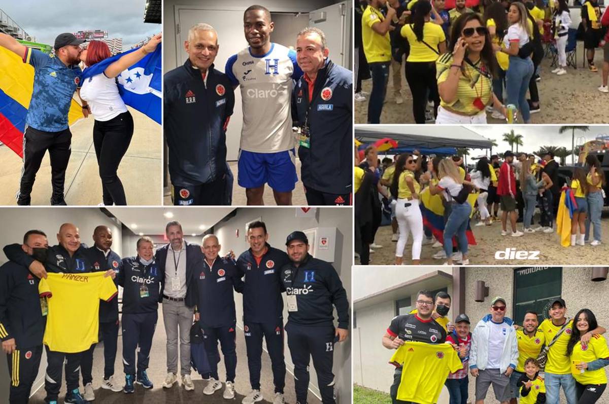 El reencuentro que se dio previo a la derrota de la ‘H’ en Florida y aficionada hondureña fue conquistada por colombiano