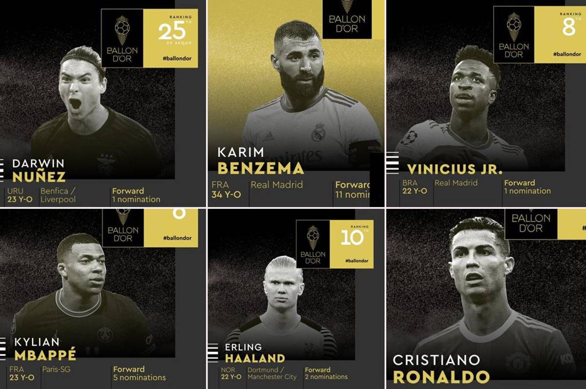 Benzema se impuso ante Lewandowski: la lista definitiva del Balón de Oro; solo uno del PSG y cuatro del Real Madrid en el Top-10