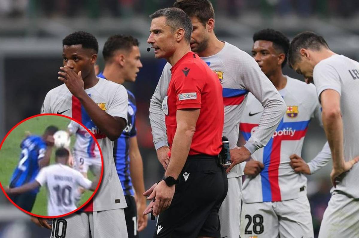 La increíble explicación del árbitro a los jugadores del Barcelona por el polémico penal contra el Inter