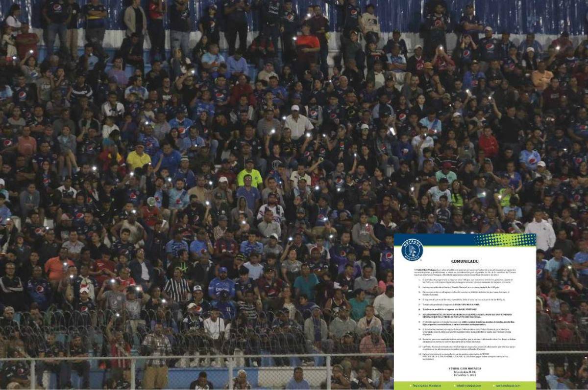 Comunicado: Motagua anuncia las recomendaciones y prohibiciones para la semifinal ante Marathón en el estadio Nacional