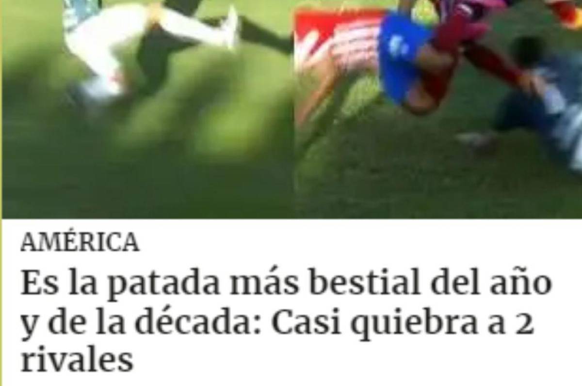 “Tremenda patada voladora”: Prensa internacional destaca la brutal entrada de André Orellana en el clásico Marathón vs Olimpia