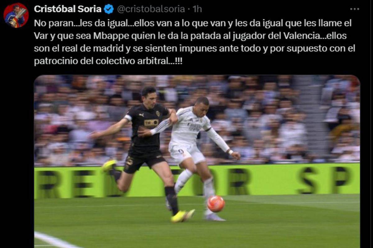 El 'regalo' del árbitro al Real Madrid, la pesadilla de Vinicius y la bronca de Mbappé tras caer ante Valencia