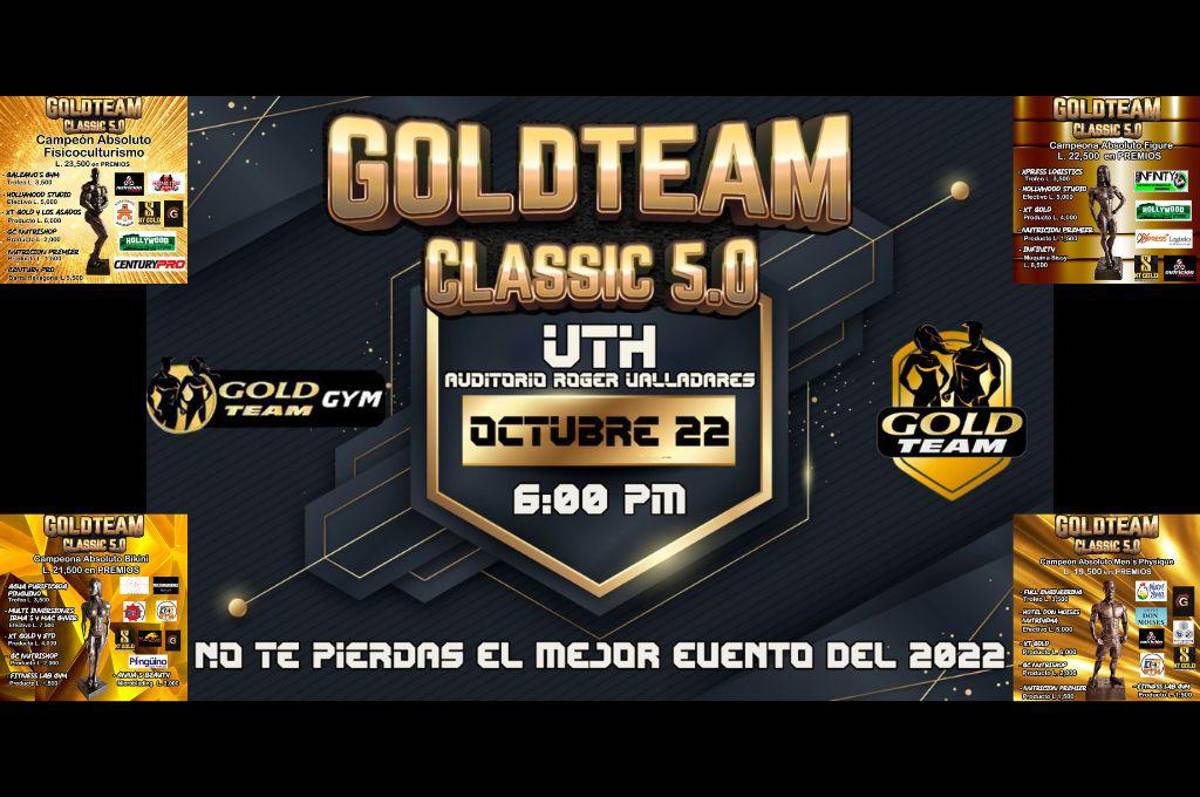Premios, fecha, categorías e inscripciones: Así realizará el Campeonato de Fisicoculturismo GoldTeam Classic 5.0