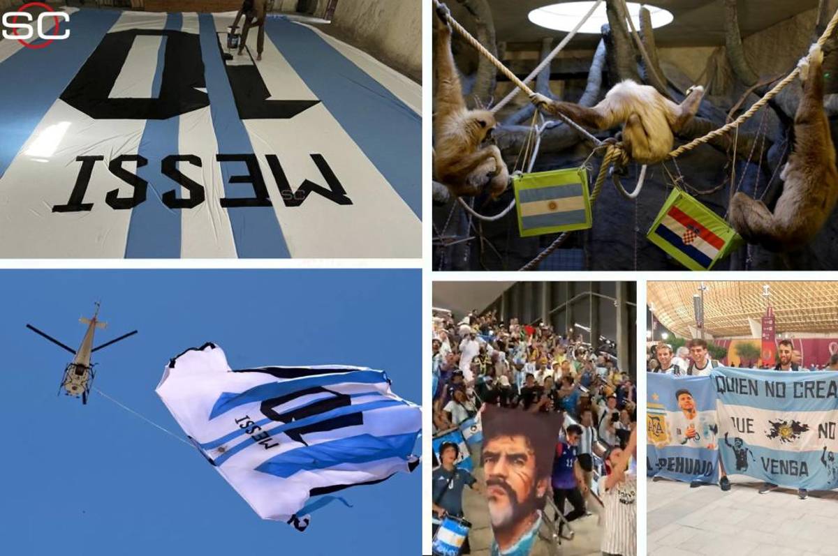 ¡Vibrante previa! Un mono predijo el ganador del Argentina - Croacia y vuelan la camiseta más grande del mundo