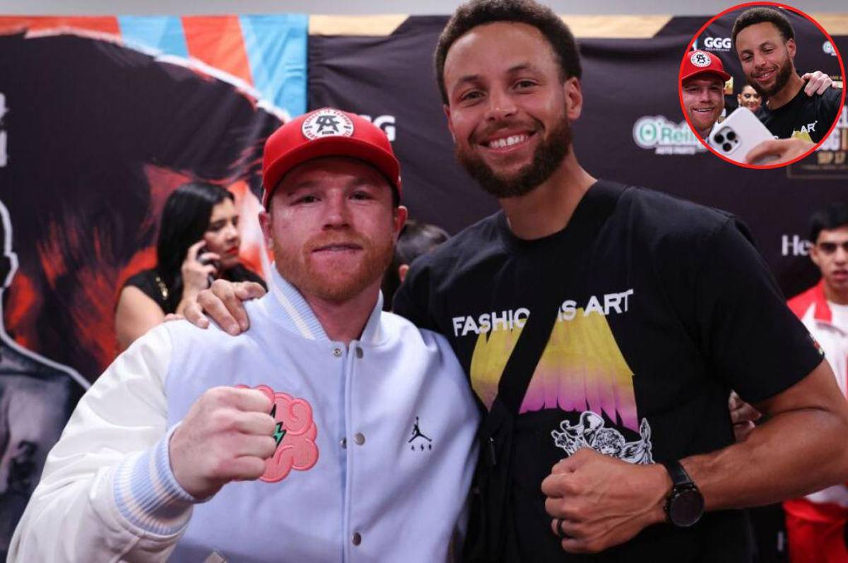Stephen Curry festejó con Canelo Álvarez tras la victoria del mexicano ante Gennady Golovkin