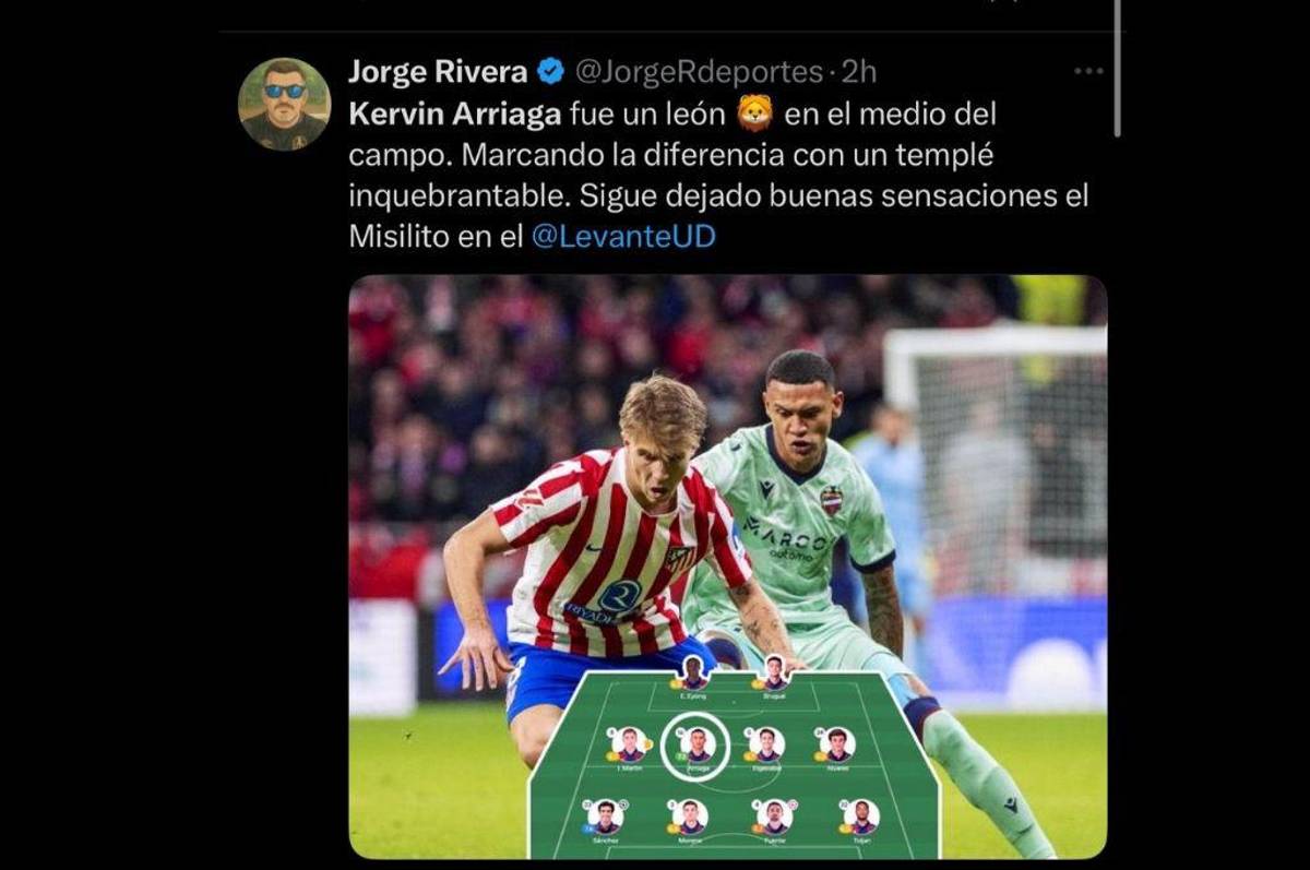 Jugadorazo de cojones es una cosa loca: la prensa se rinde ante Kervin Arriaga tras su partido en el Levante-Atlético