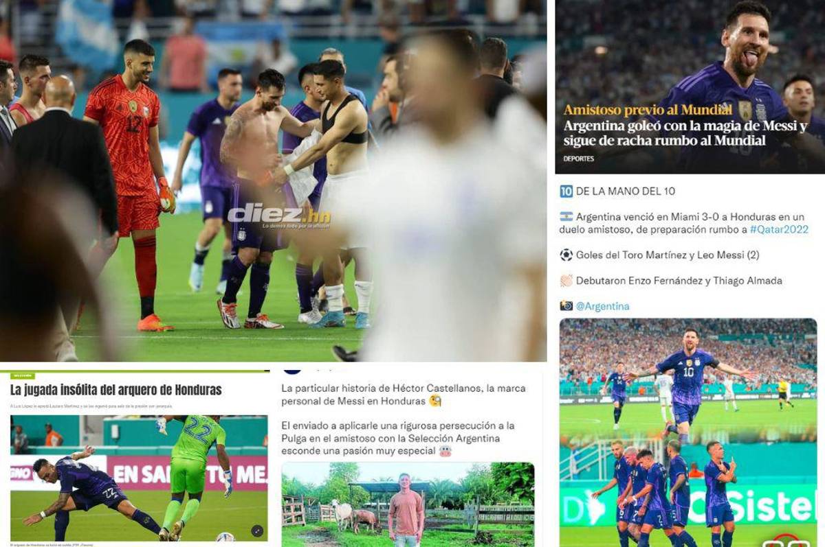 ¡Así hablan de Messi y Héctor Castellanos! La reacción de la prensa argentina luego de golear a Honduras: “responden con violencia”