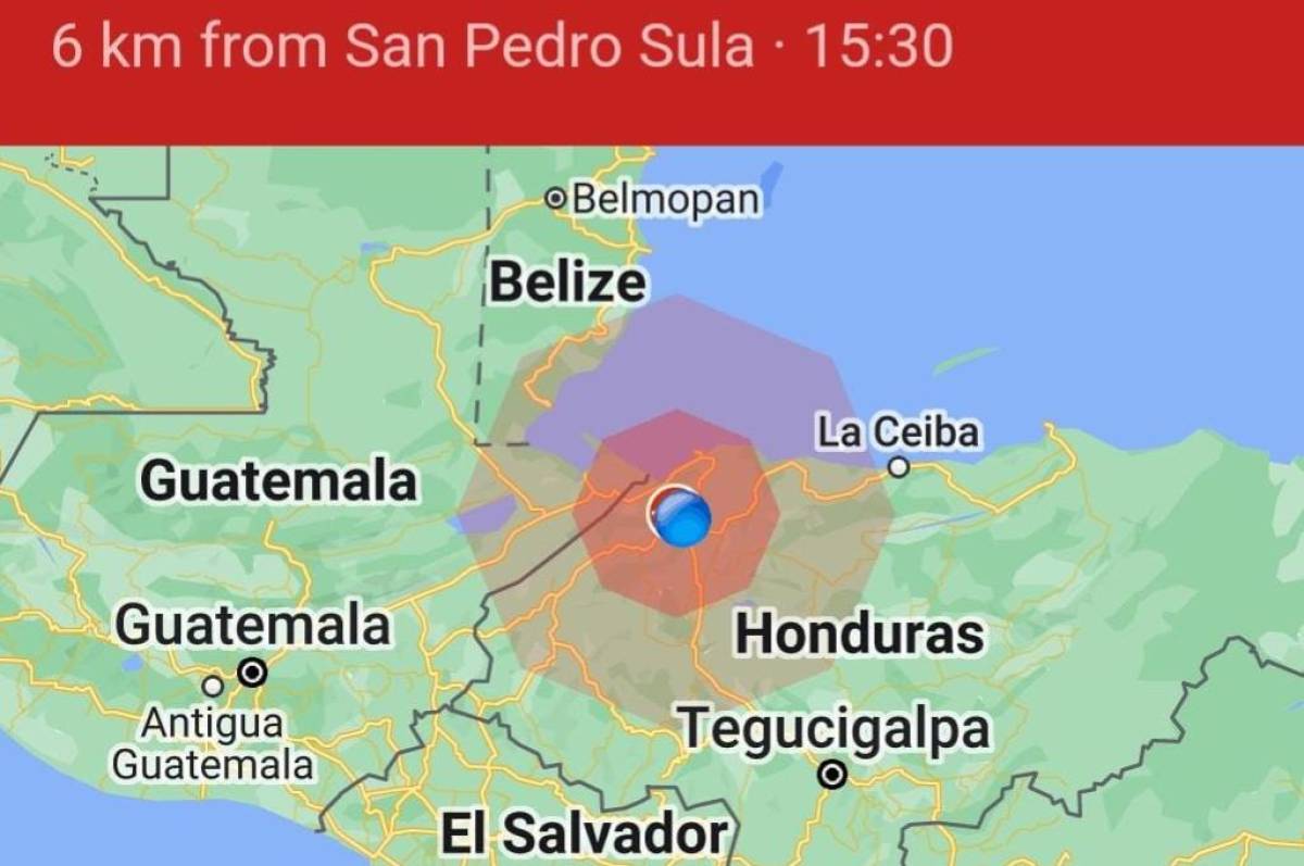La magnitud del temblor que sacudió varias partes de Honduras: San Pedro Sula fue el epicentro