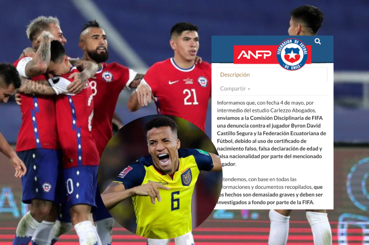 OFICIAL: Chile denuncia a Ecuador ante la FIFA por falsa nacionalidad de jugador y espera estar en el Mundial de Qatar 2022