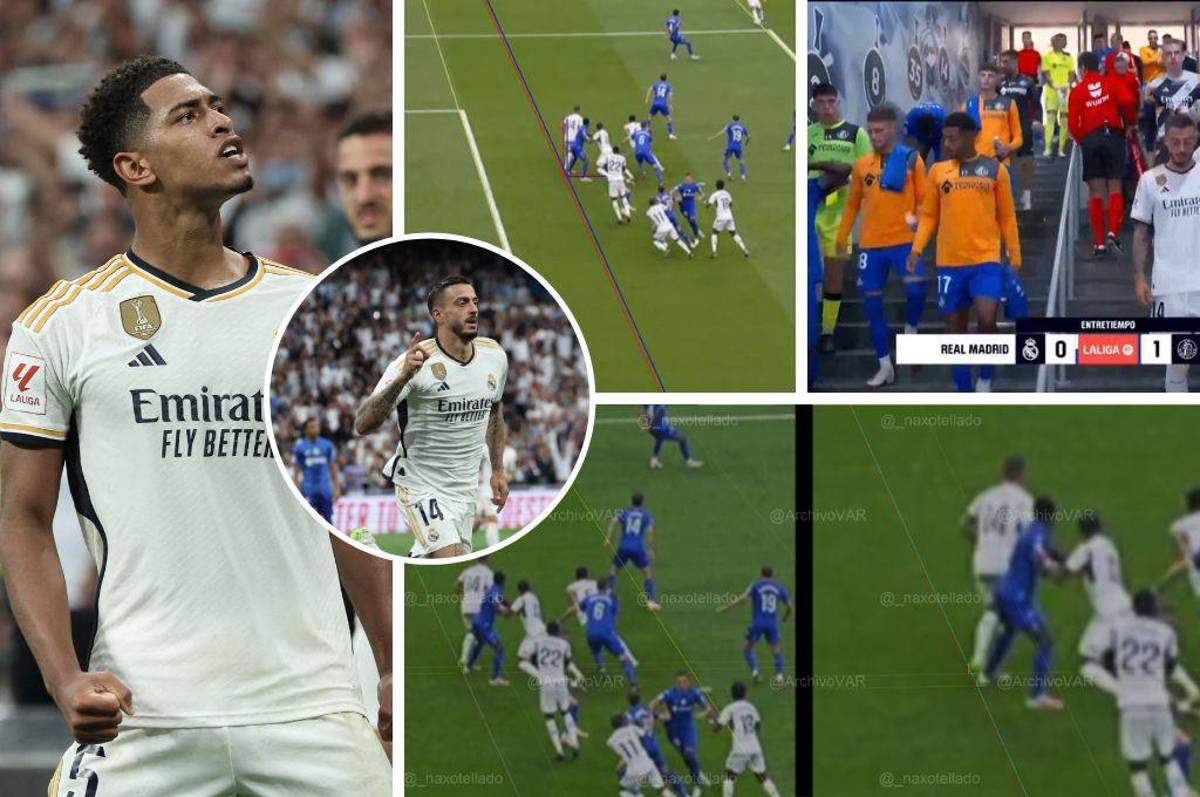 Salen a la luz las famosas líneas en la jugada del polémico gol de Joselu, Bellingham y su épico festejo; Choco Lozano presente en el Madrid-Getafe