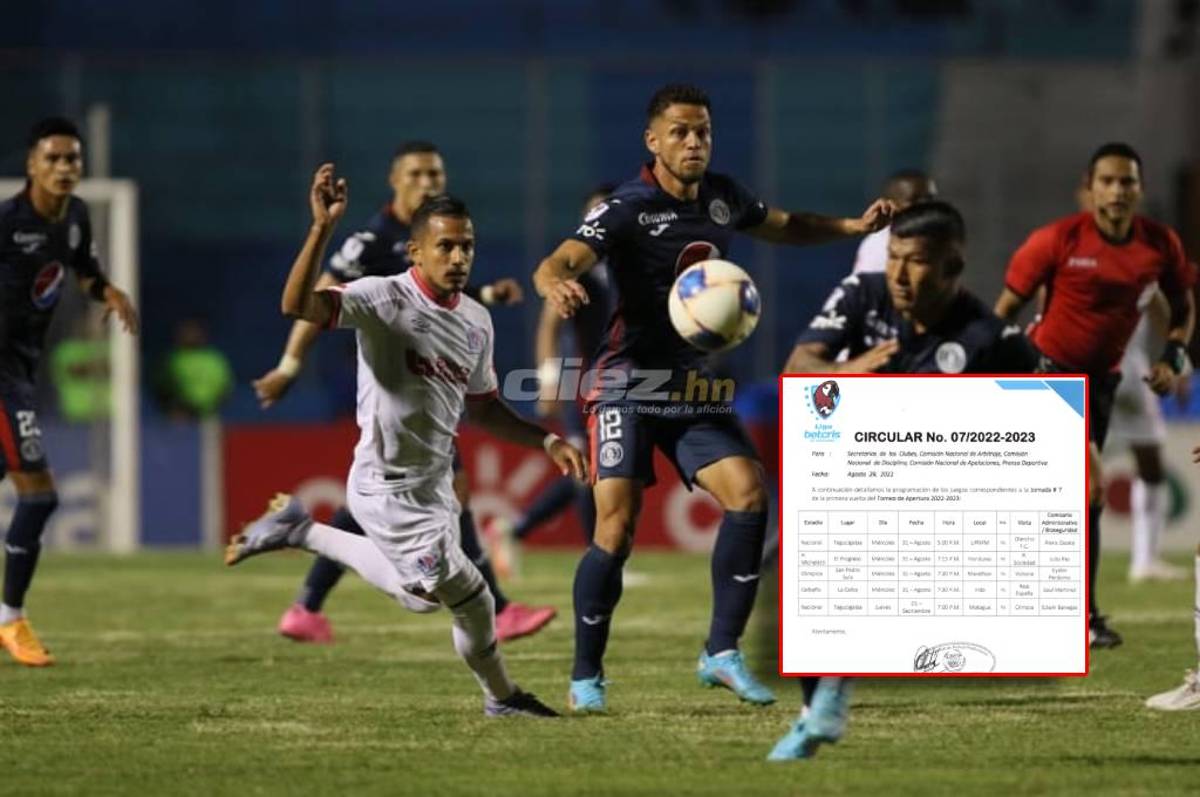 ¡Todo listo para el clásico Motagua-Olimpia! Liga Nacional confirma horarios para la jornada 7 entre semana