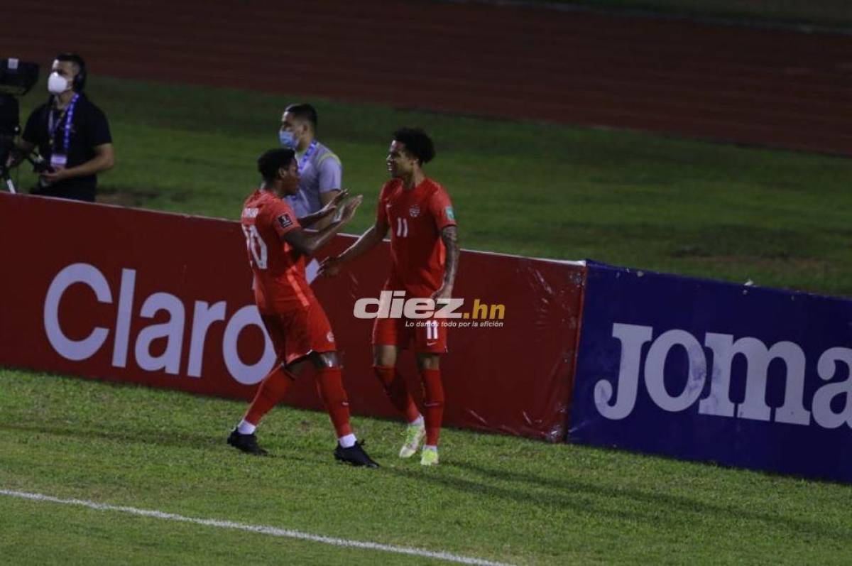 Así celebró Canadá el 1-0 ante Honduras en el Olímpico.