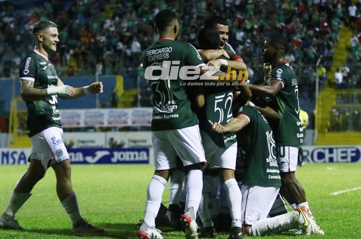 Lucas Campana festeja el gol que le dio a Marathón los primeros tres puntos del Clausura 2022 y hunde más a Platense. Fotos Neptalí Romero