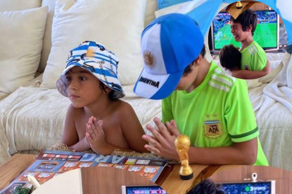 ¡Rezan y rompen en llanto! Hijos de Pedro Troglio no pudieron soportar la felicidad tras la conquista del título de Argentina