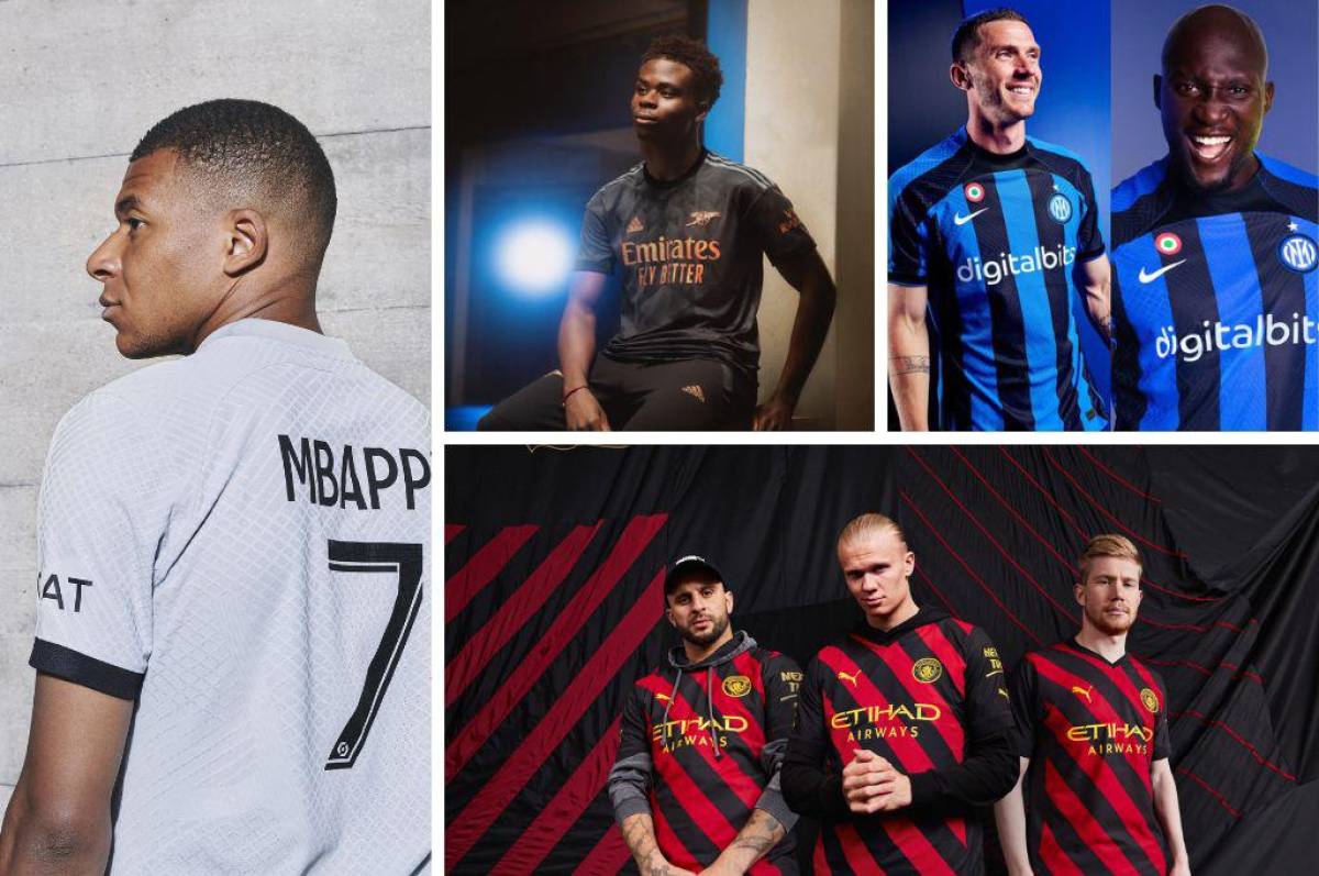 PSG y el City muestran sus nuevas camisas: Así son los uniformes de los mejores equipos del mundo para la próxima campaña