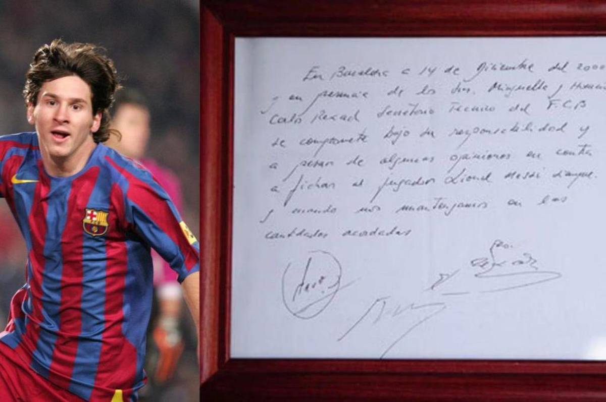 ¿Qué precio tiene? La servilleta en la que firmó su primer contrato de Messi con el Barcelona saldrá a subasta