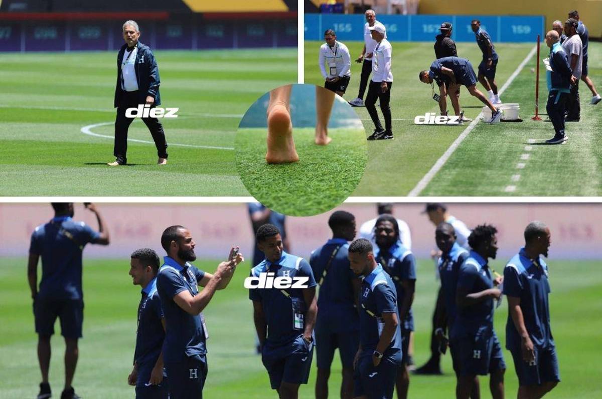 Rueda sorprende y se pasea descalzo por el césped del Live’s Stadium al estilo de Luis Enrique previo al duelo contra México