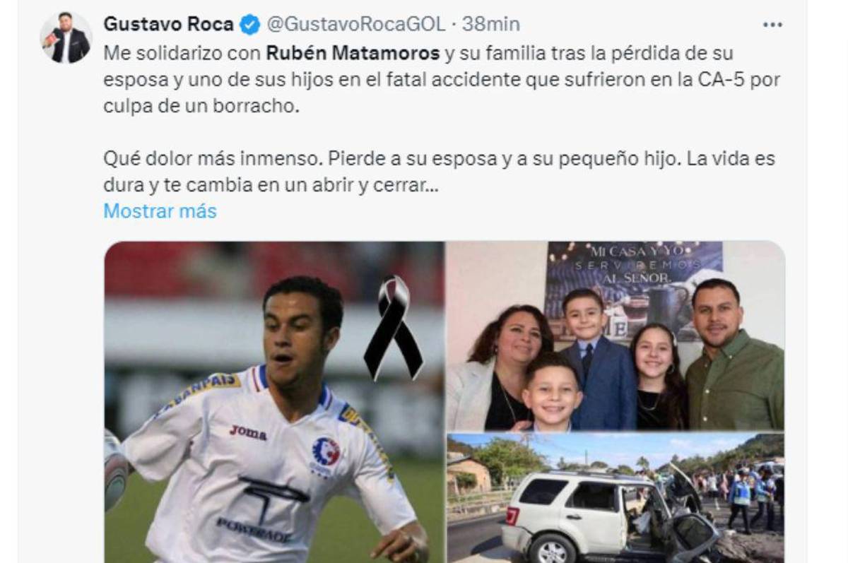 Ruben Matamoros recibe apoyo y solidaridad de la prensa hondureña y club de fútbol tras la muerte de su hijo menor