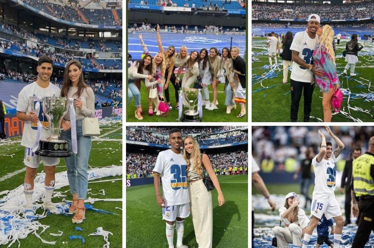 Las novias de los cracks del Real Madrid deslumbran en el Bernabéu: Besos, fotos y la novia de Militao se puso “coqueta”