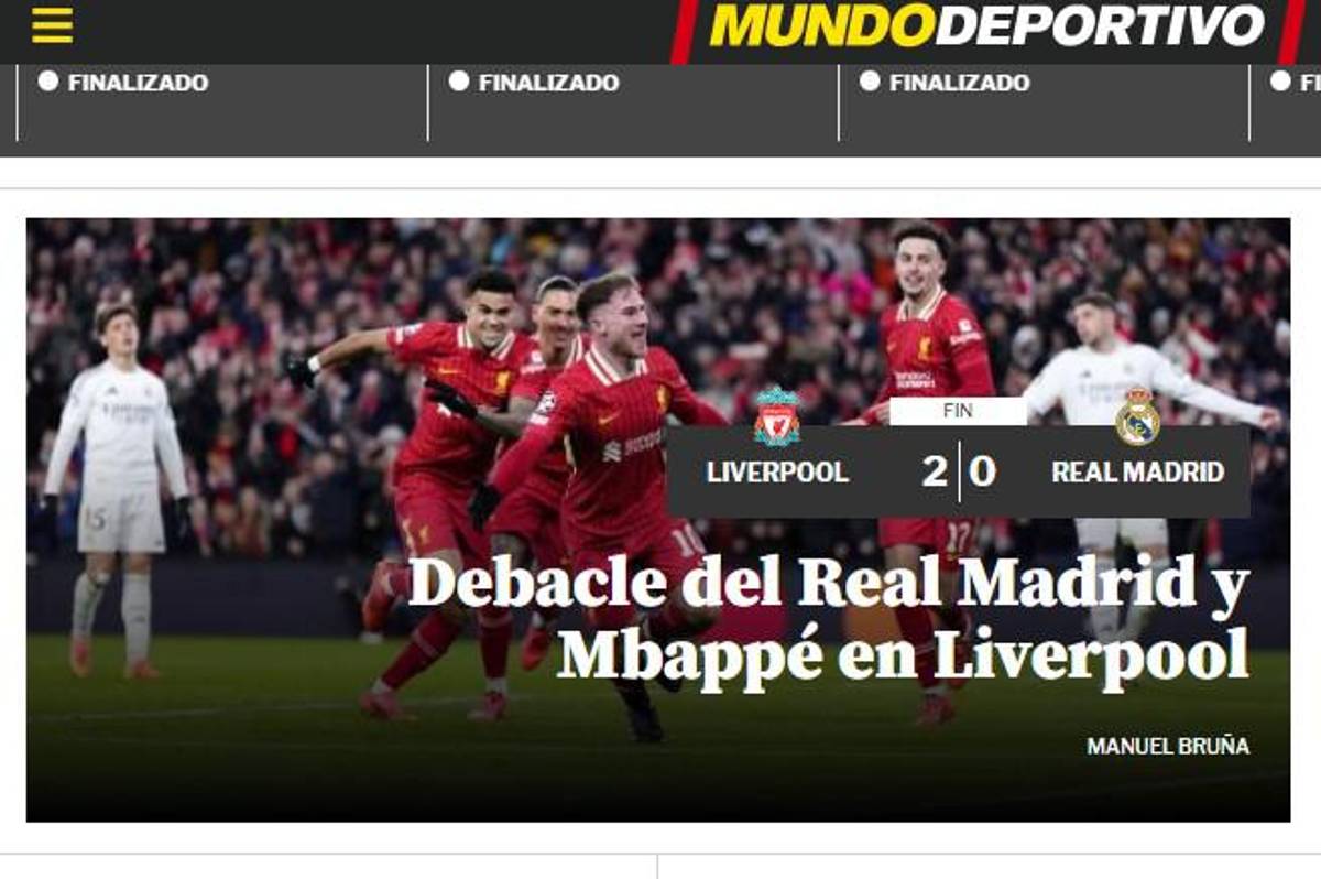 Lo que dice la prensa tras la dura derrota del Real Madrid ante el Liverpool en Champions y no perdonan a Mbappé