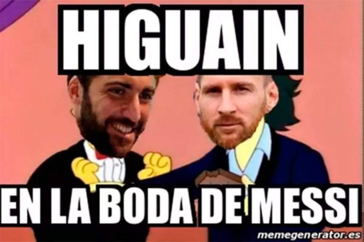 Los terribles memes de la boda de Messi y Antonella Rocuzzo