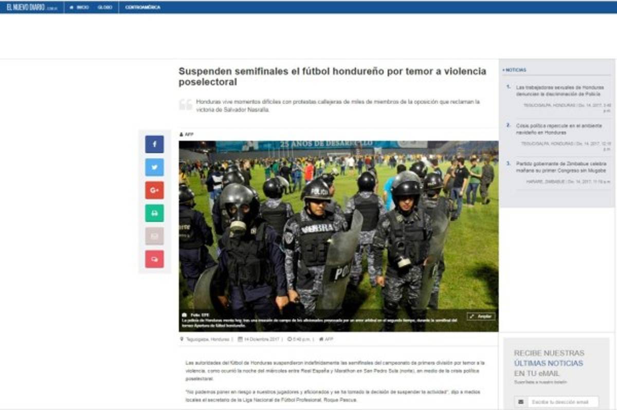 Así reaccionan los medios internacionales por desorden en el Morazán