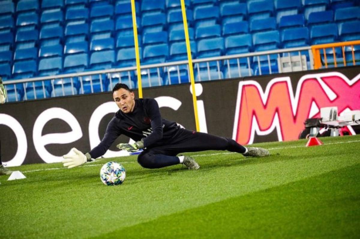 Gesto, tapada y una sonrisa: Keylor Navas volvió a pisar el Santiago Bernabéu previo al Real Madrid-PSG