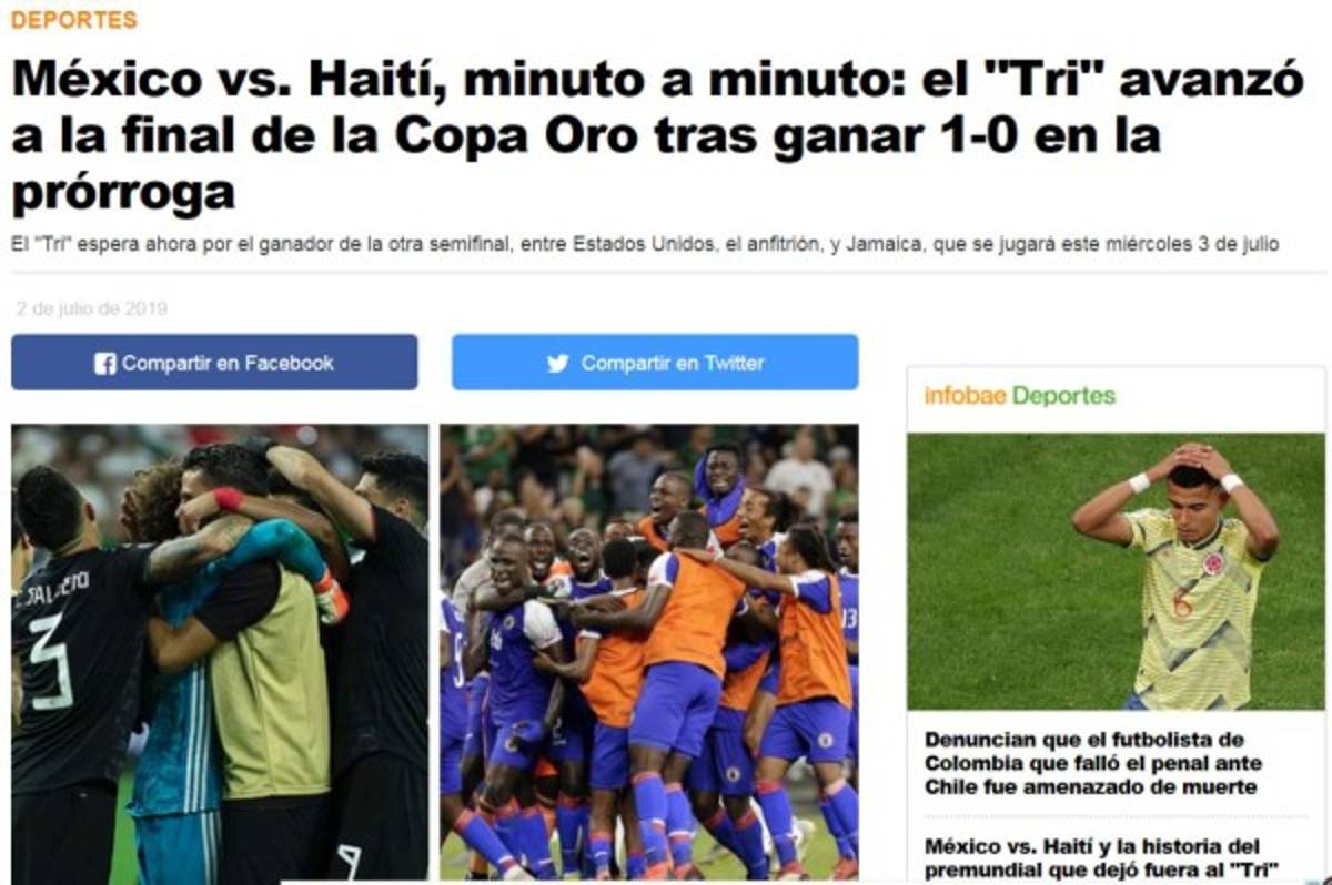 La prensa internacional tilda de 'bochornoso' el triunfo de México sobre Haití   