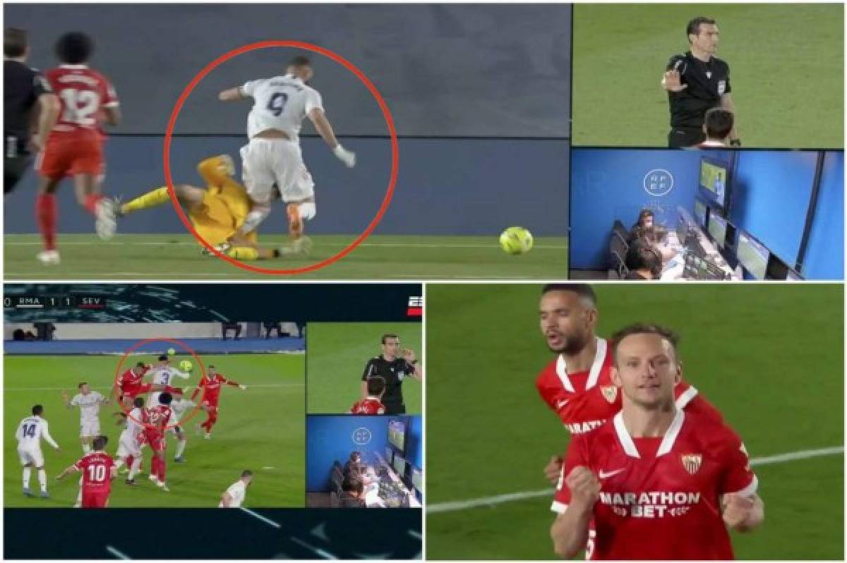 ¡Insólito! Un penal para el Real Madrid acabó siendo un penal y gol a favor del Sevilla; El VAR, el protagonista