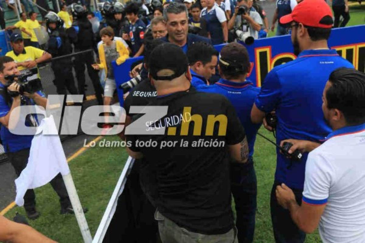 FOTOS: Golpes entre Diego Vázquez y Osman Madrid en el zafarrancho de la Gran Final entre Olimpia y Motagua