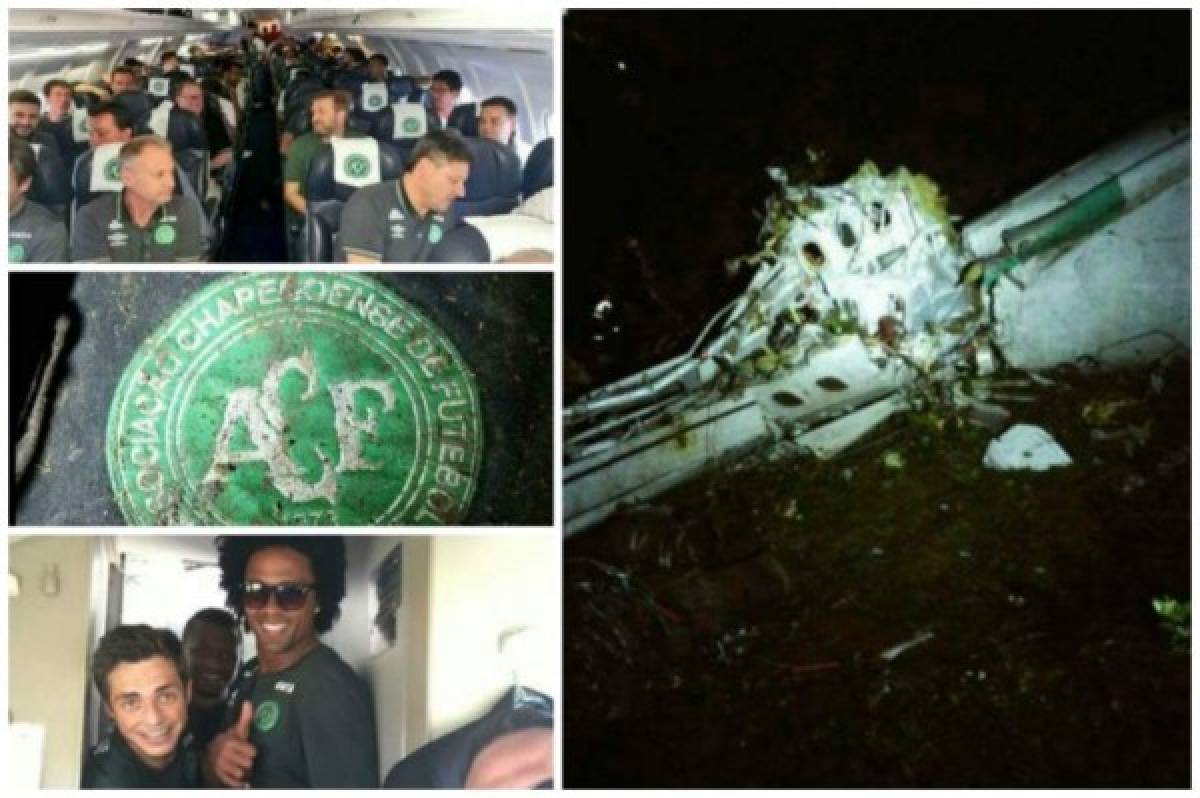 Terribles fotos del avión que se estrella con el club Chapecoense