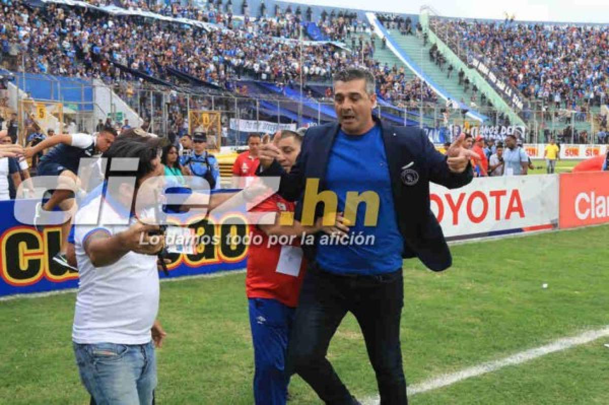 FOTOS: Golpes entre Diego Vázquez y Osman Madrid en el zafarrancho de la Gran Final entre Olimpia y Motagua