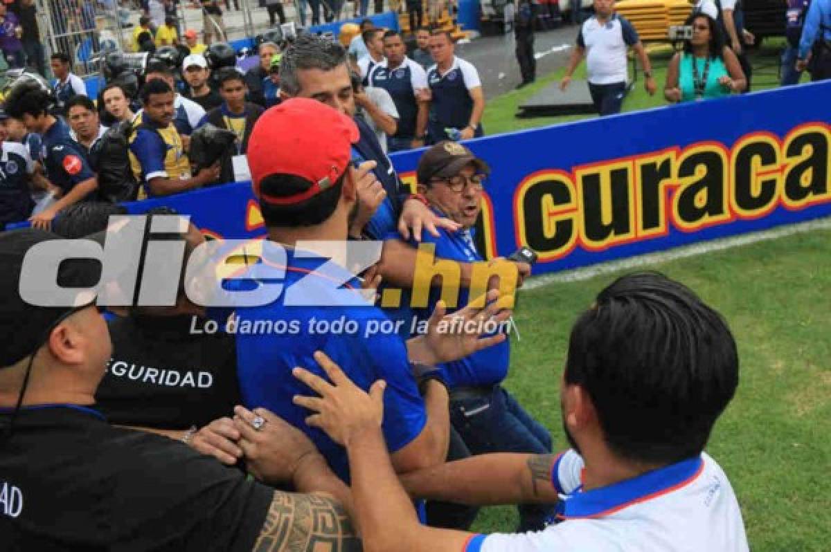 FOTOS: Golpes entre Diego Vázquez y Osman Madrid en el zafarrancho de la Gran Final entre Olimpia y Motagua