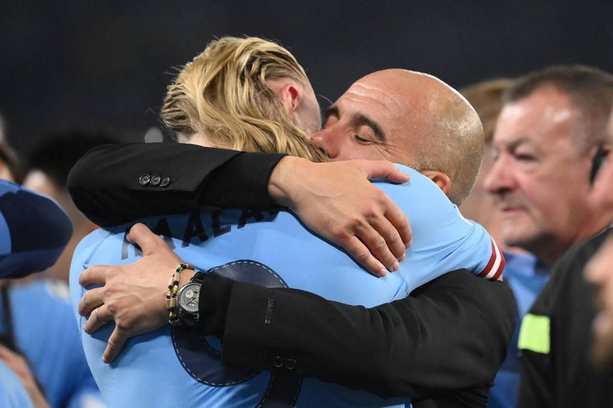 Manchester City campeón: El tremendo abrazo de Haaland y Pep; Lukaku junto a Lautaro destrozados tras perder la Champions