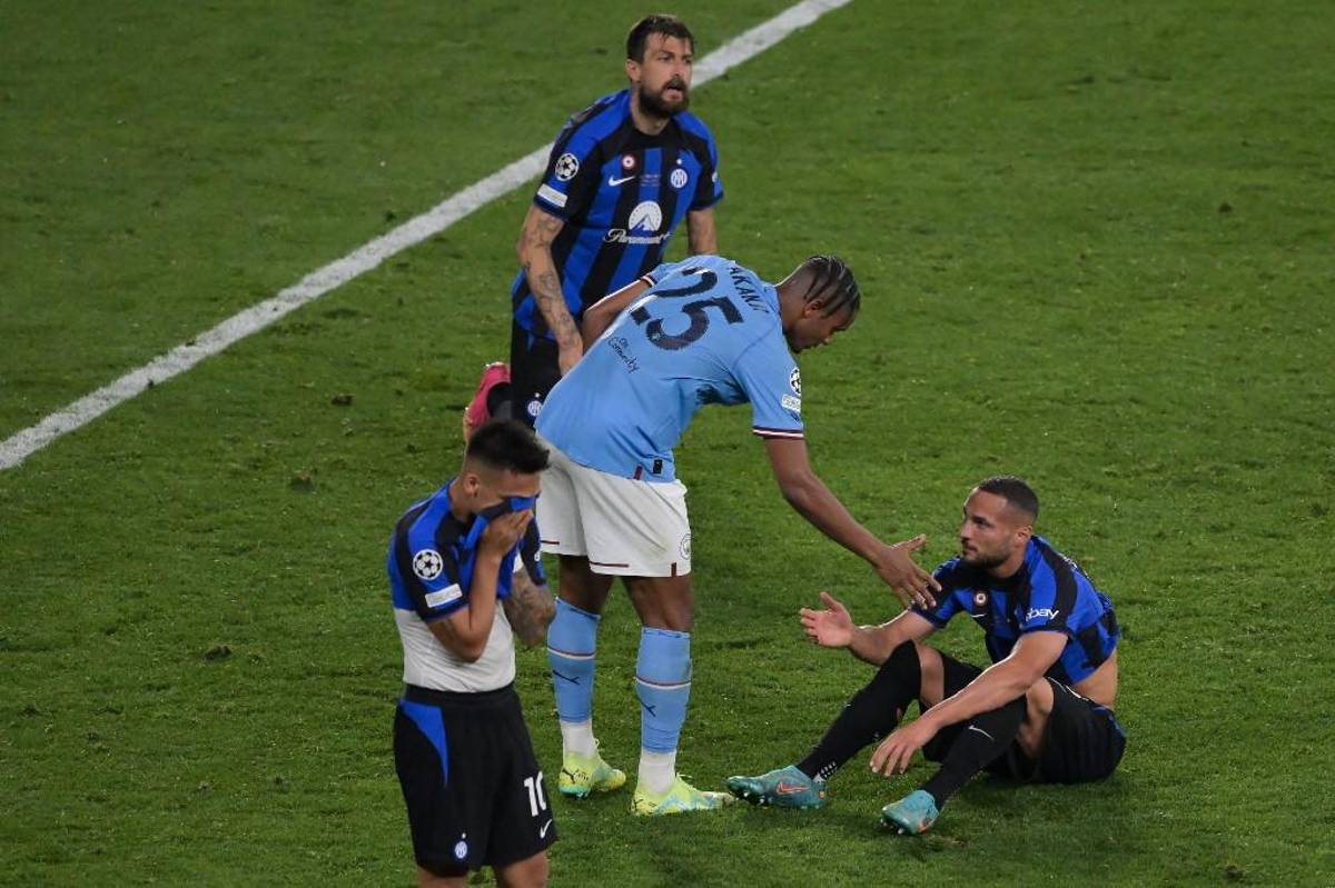 Manchester City campeón: El tremendo abrazo de Haaland y Pep; Lukaku junto a Lautaro destrozados tras perder la Champions