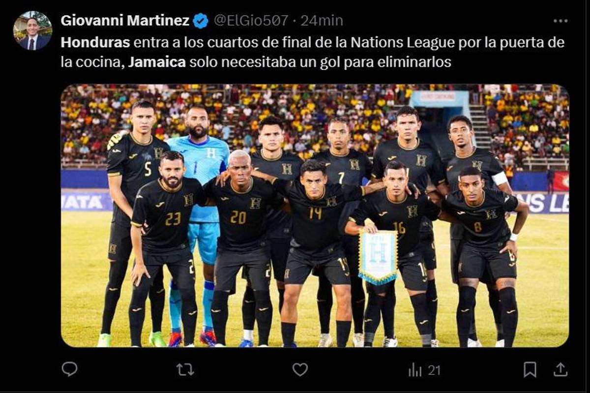 Prensa de Honduras celebra el boleto a cuartos de final en Nations League y también hay críticas: “hubo penal clarísimo para Jamaica”