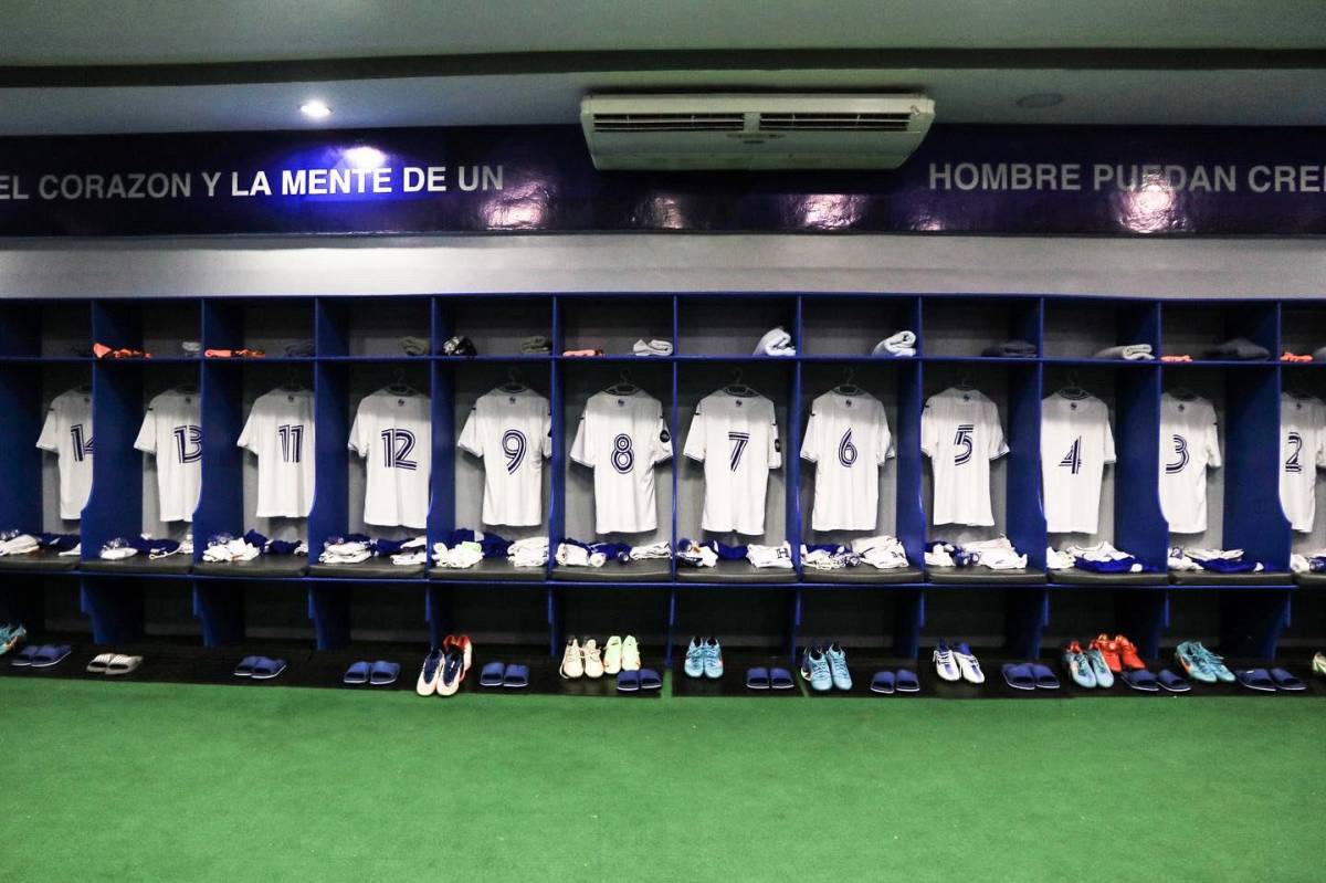 Así luce el camerino de la Selección de Honduras.