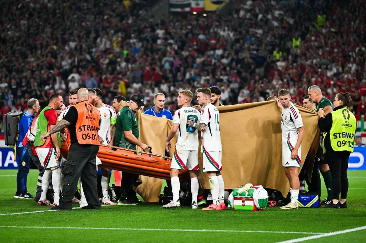 Sensibles imágenes en la Eurocopa 2024: Así quedó jugador de Hungría tras golpe en la cabeza y la lesión que sufre