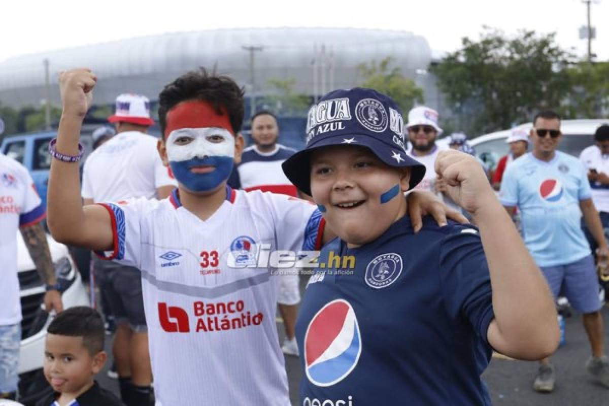 ¡Belleza y colorido! Ambientazo catracho en las afueras del Red Bull Arena para el Olimpia vs. Motagua