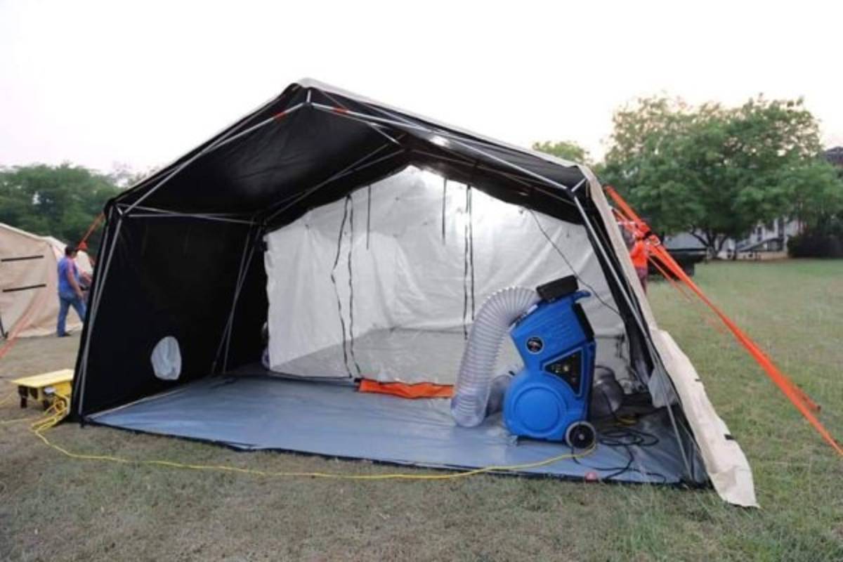 Así es el hospital móvil que instalaron en Villanueva, Cortés para pacientes con coronavirus