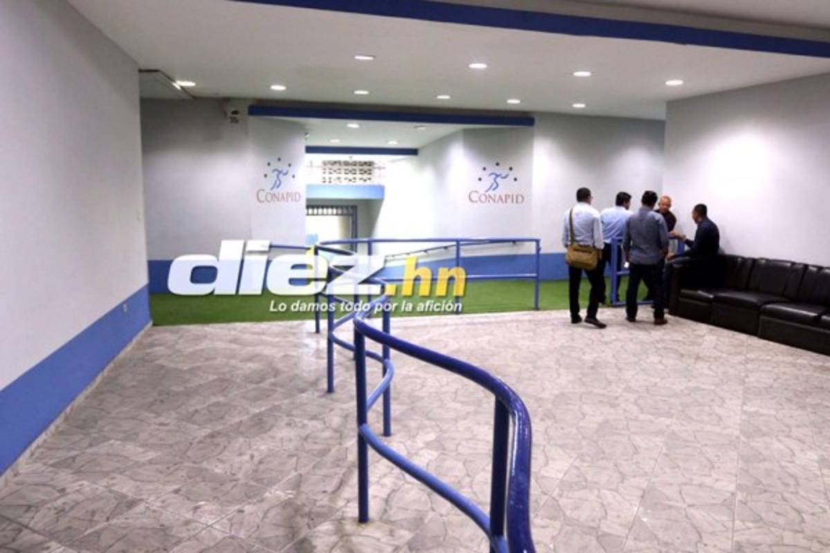 Una belleza: Camerinos, pasillos, cámaras ¡la intimidad del estadio Nacional de Tegucigalpa!