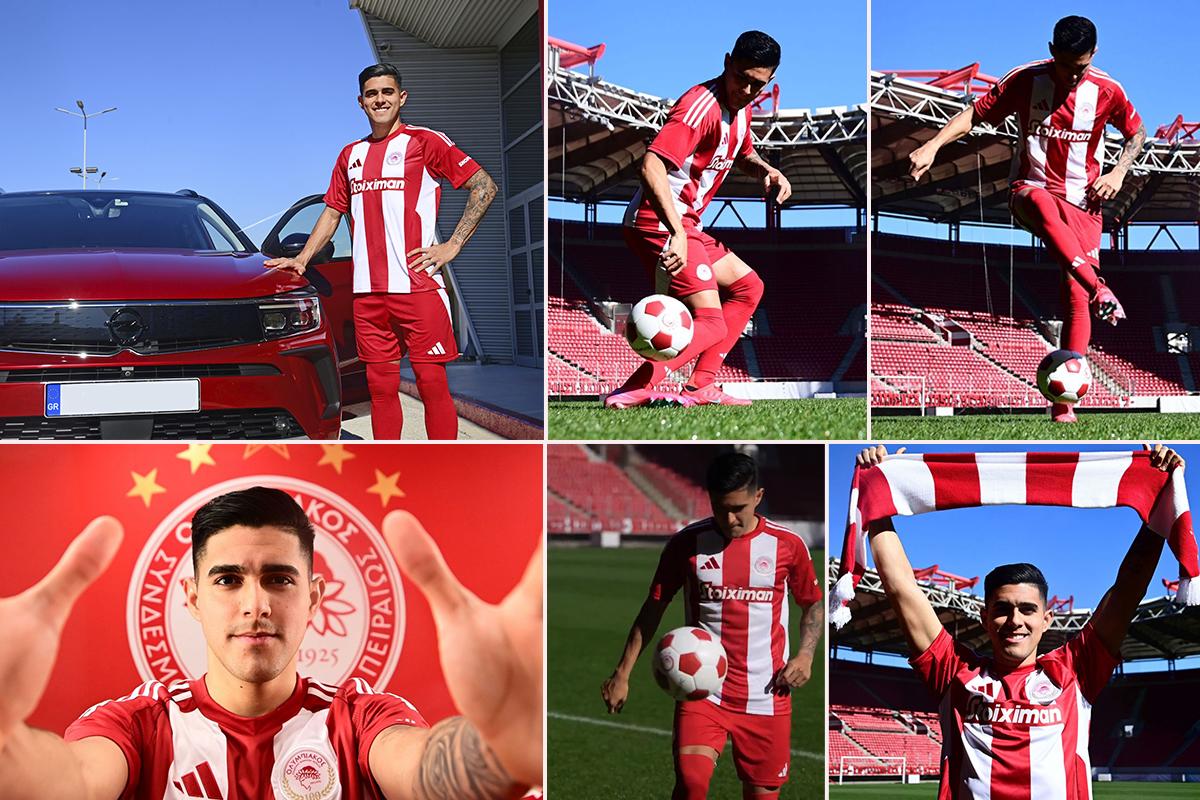 Con un carro de lujo y tirando magia: así fue presentado Luis Palma por Olympiacos en su regreso a Grecia